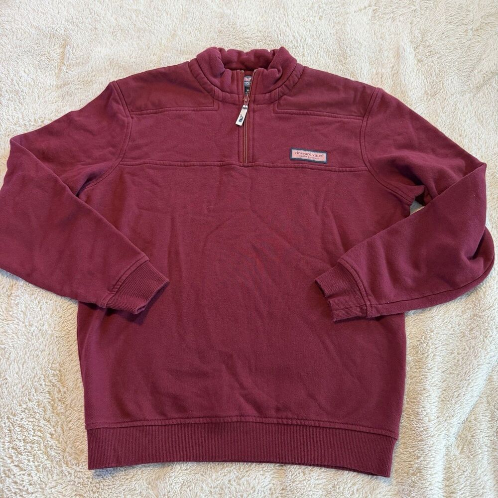 Vineyard Vines Men's Shep Shirt 1/4 Quarter Zip Pullover Maroon Size XS - Picture 9 of 9